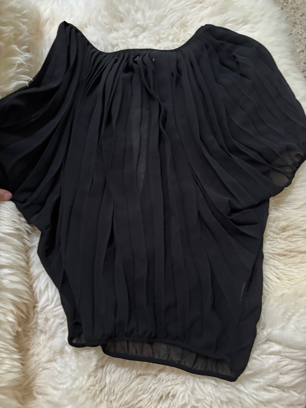 Black Pleated Blouse
